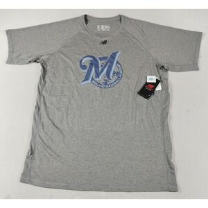 New Balance Shirt Mens Large Gray Midland Baseball Academy NB Dry #14 Jersey